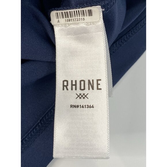 Rhone Delta Pique Short Sleeve Polo Men’s L True Navy Golf Stretch Performance - Picture 7 of 16